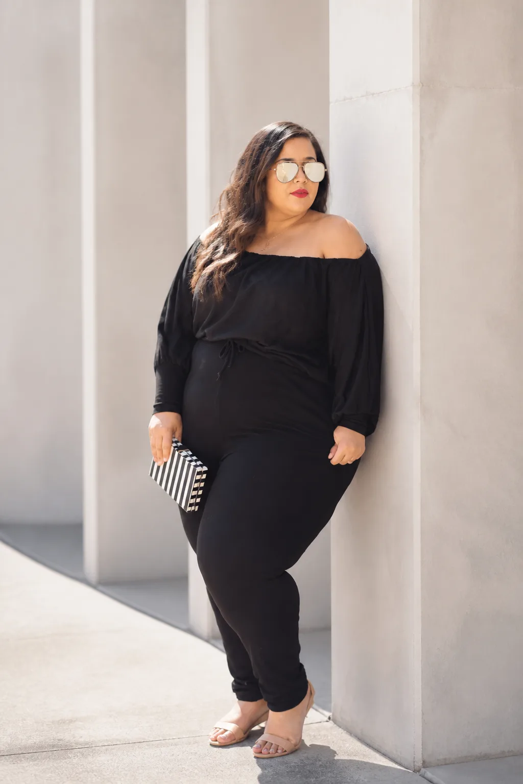 Chic Off-the-Shoulder Black Jumpsuit