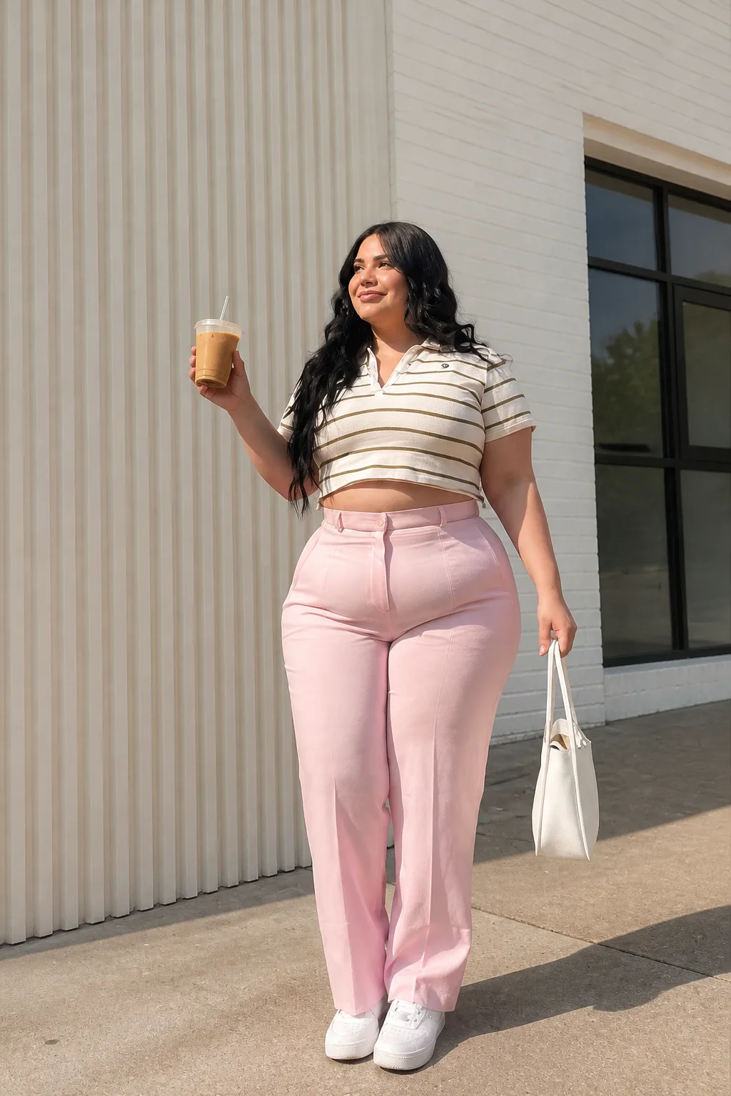 Chic Pastel Trousers and Polo Outfit