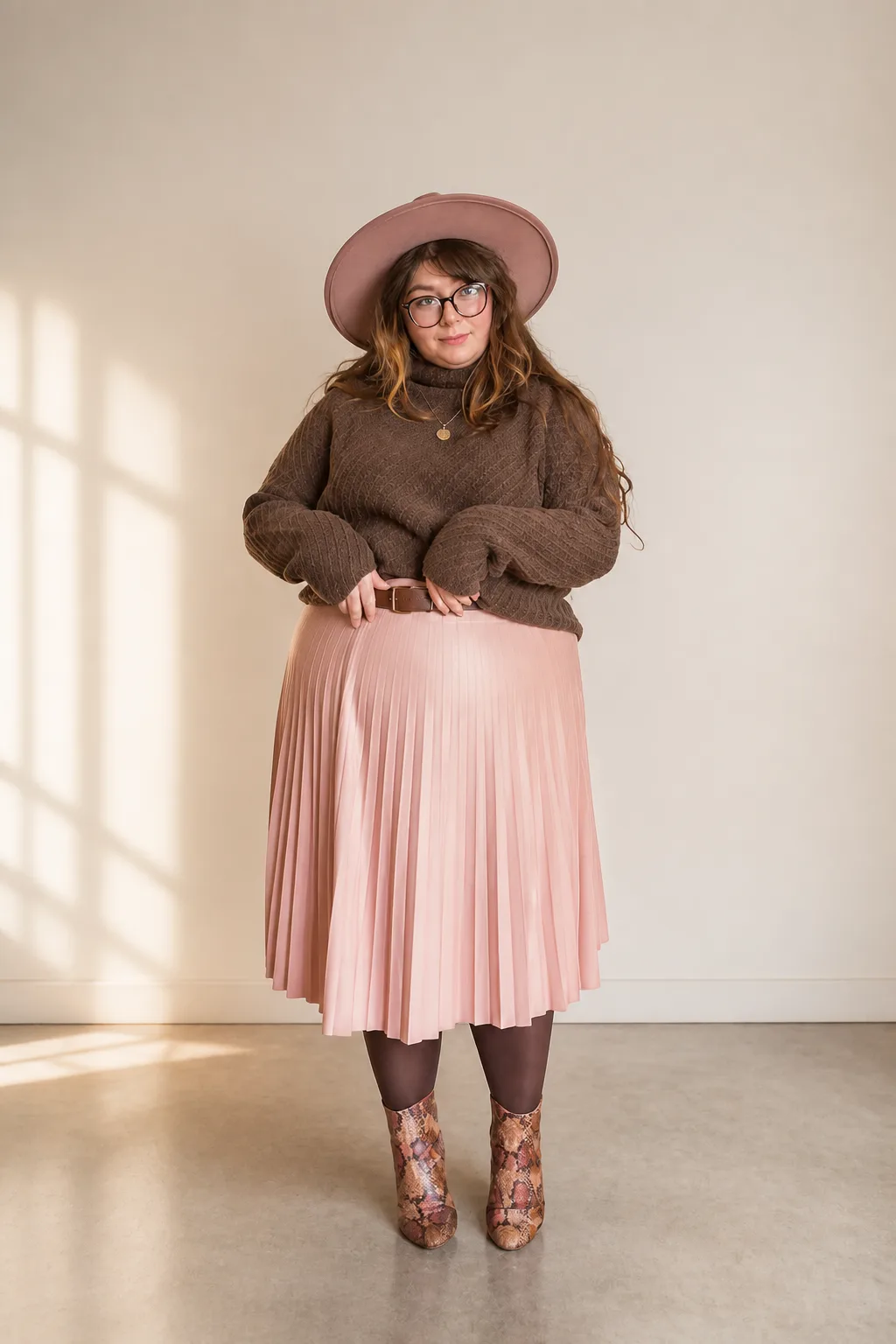 Chic Pleated Skirt and Sweater Combo