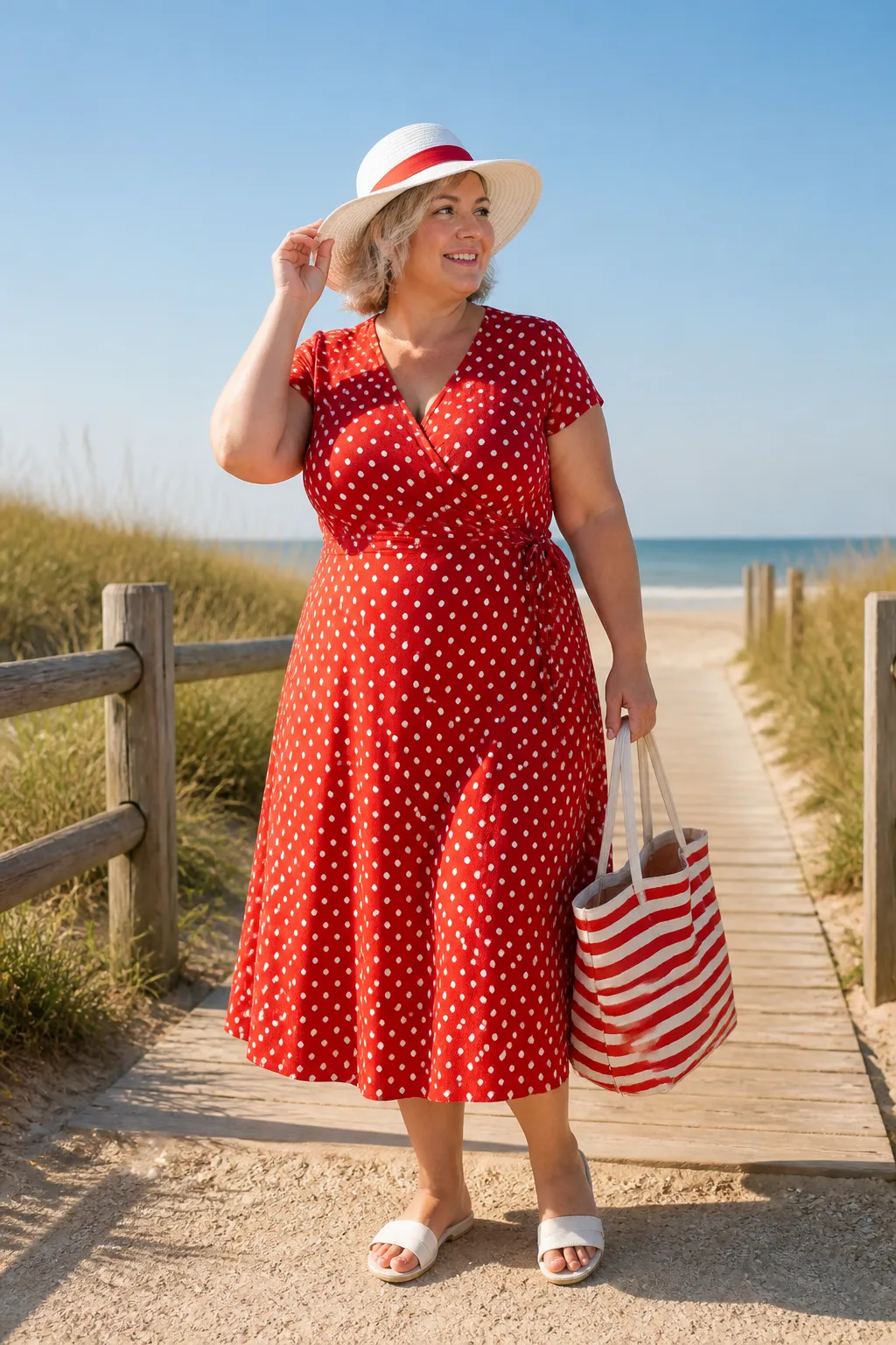 Chic Red Polka Dot Beach Cover-Up Style