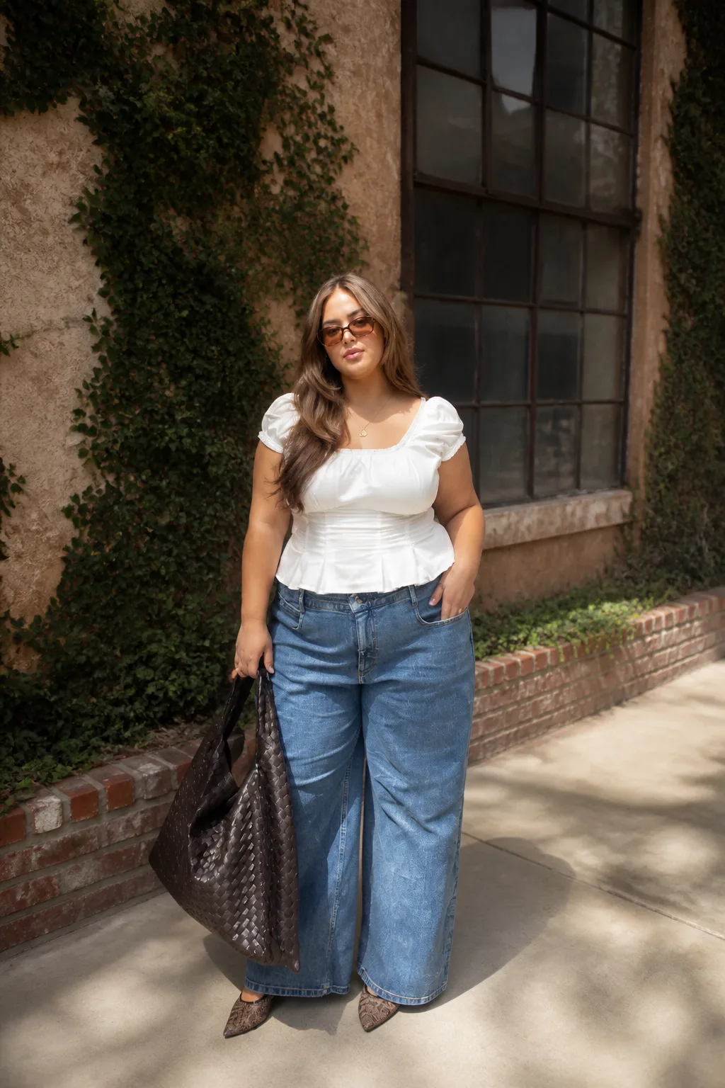 Chic Simplicity: White Top and Jeans