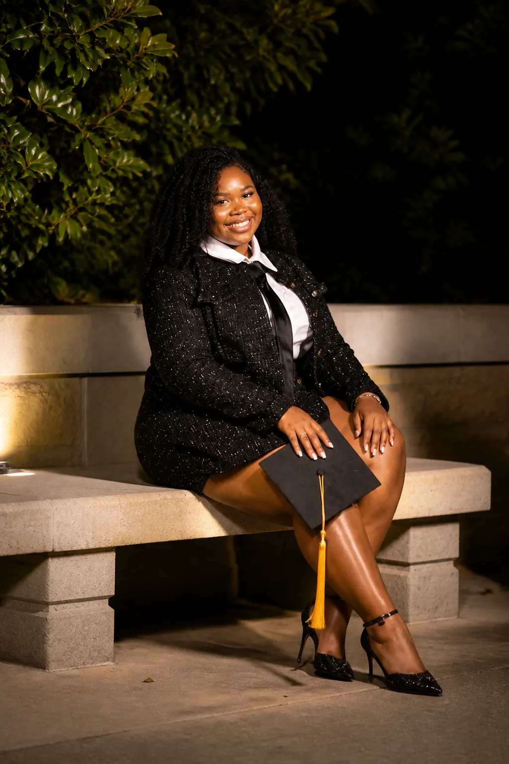 Chic Tweed Suit for Nighttime Elegance