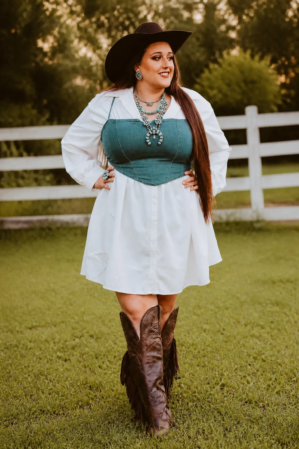 Chic Western Dress and Boots