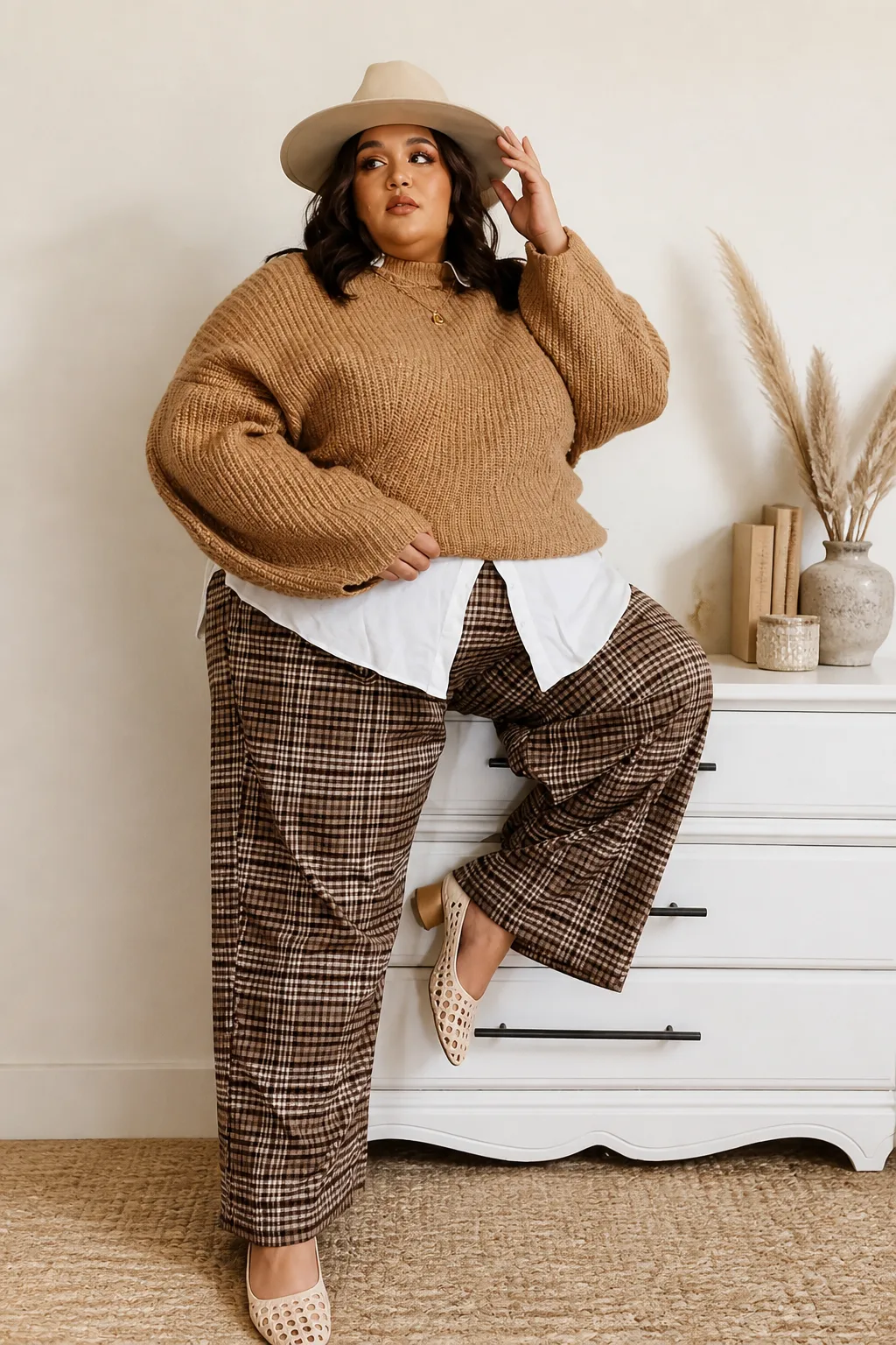 Chunky Knit and Plaid Perfection