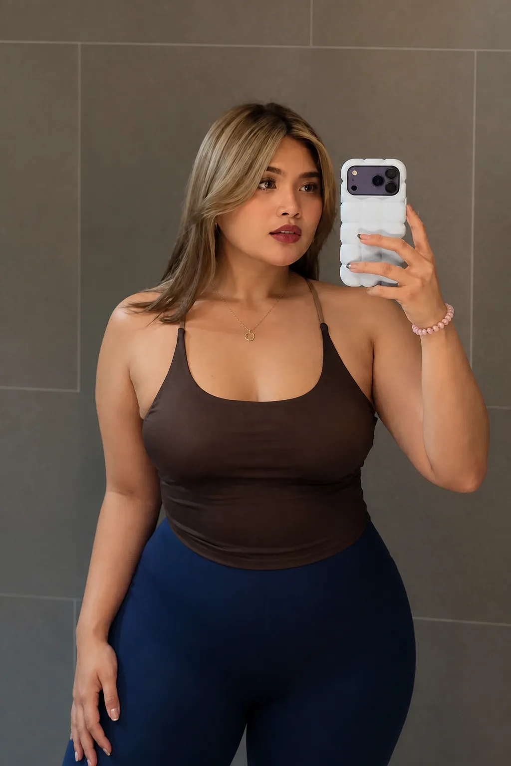 Classic Brown Tank and Leggings Set