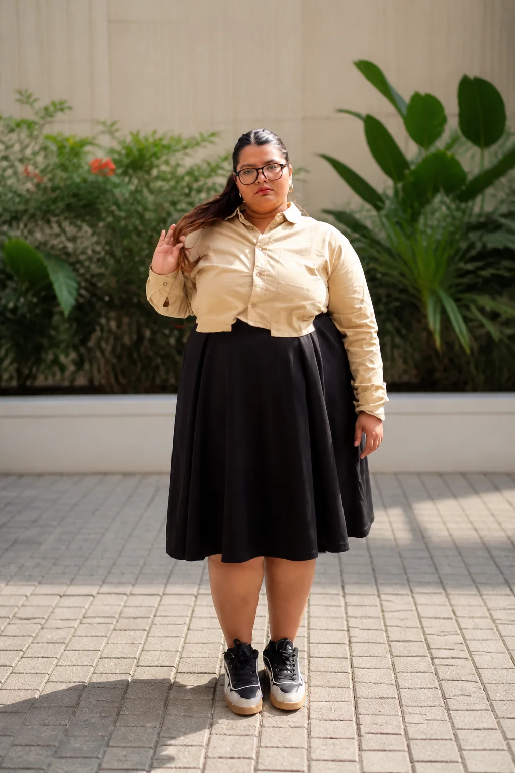 Classic Button-Down and Skirt Combination