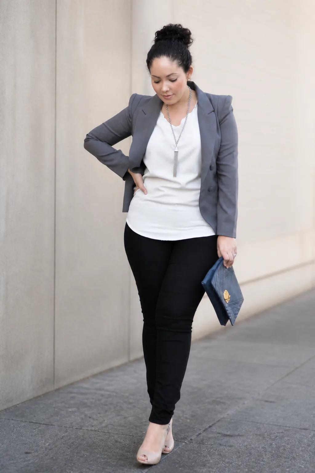 Classic Gray Blazer Professional Ensemble