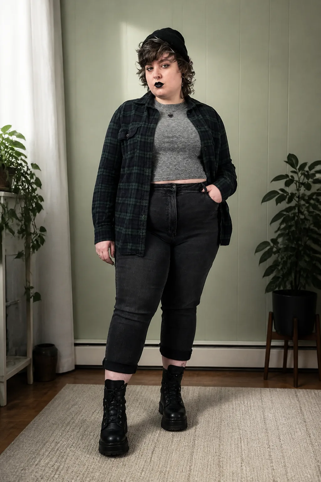 Classic Grunge Layers for Plus Size Style