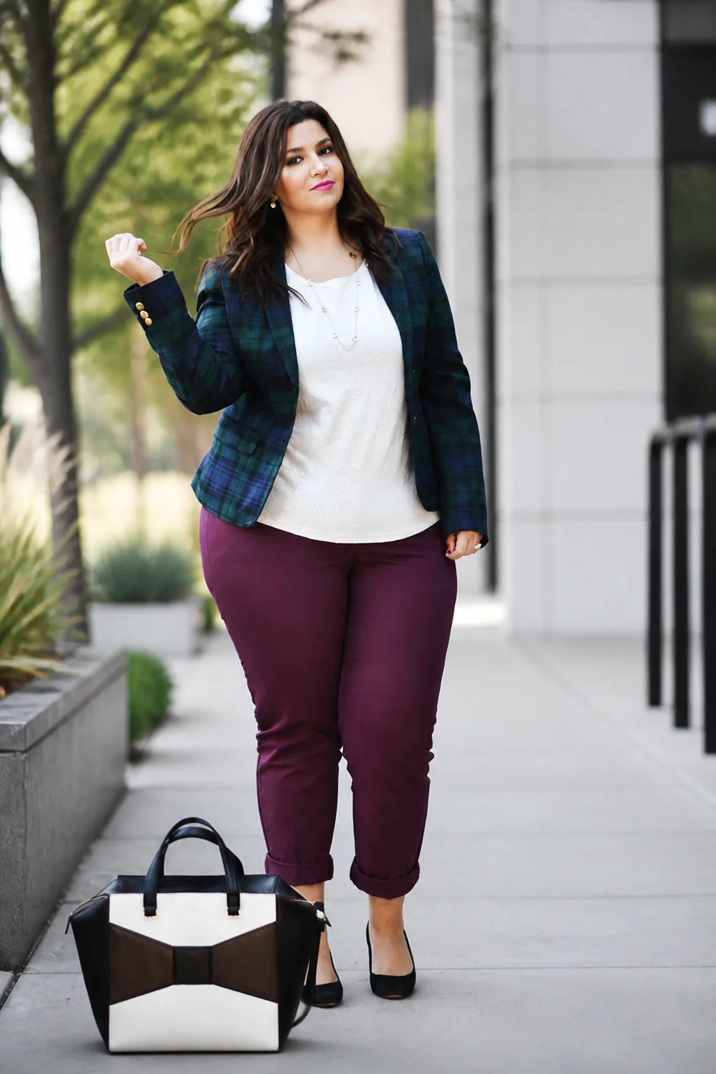 Classic Plaid Blazer Fall Style