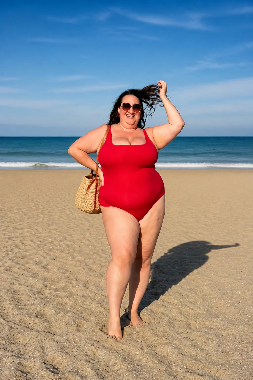 Classic Red One-Piece Summer Look