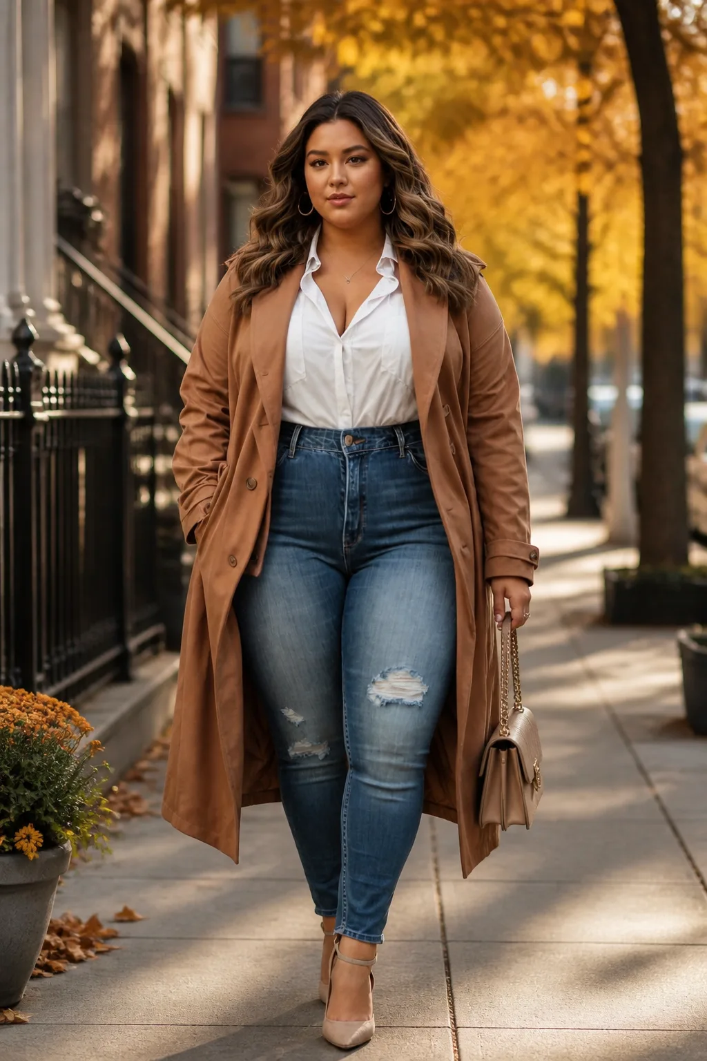 Classic Trench Coat Autumn Ensemble