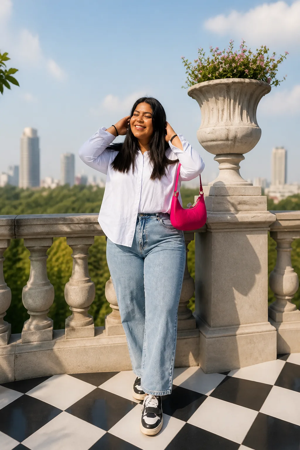 Classic White Shirt and Jeans Combo