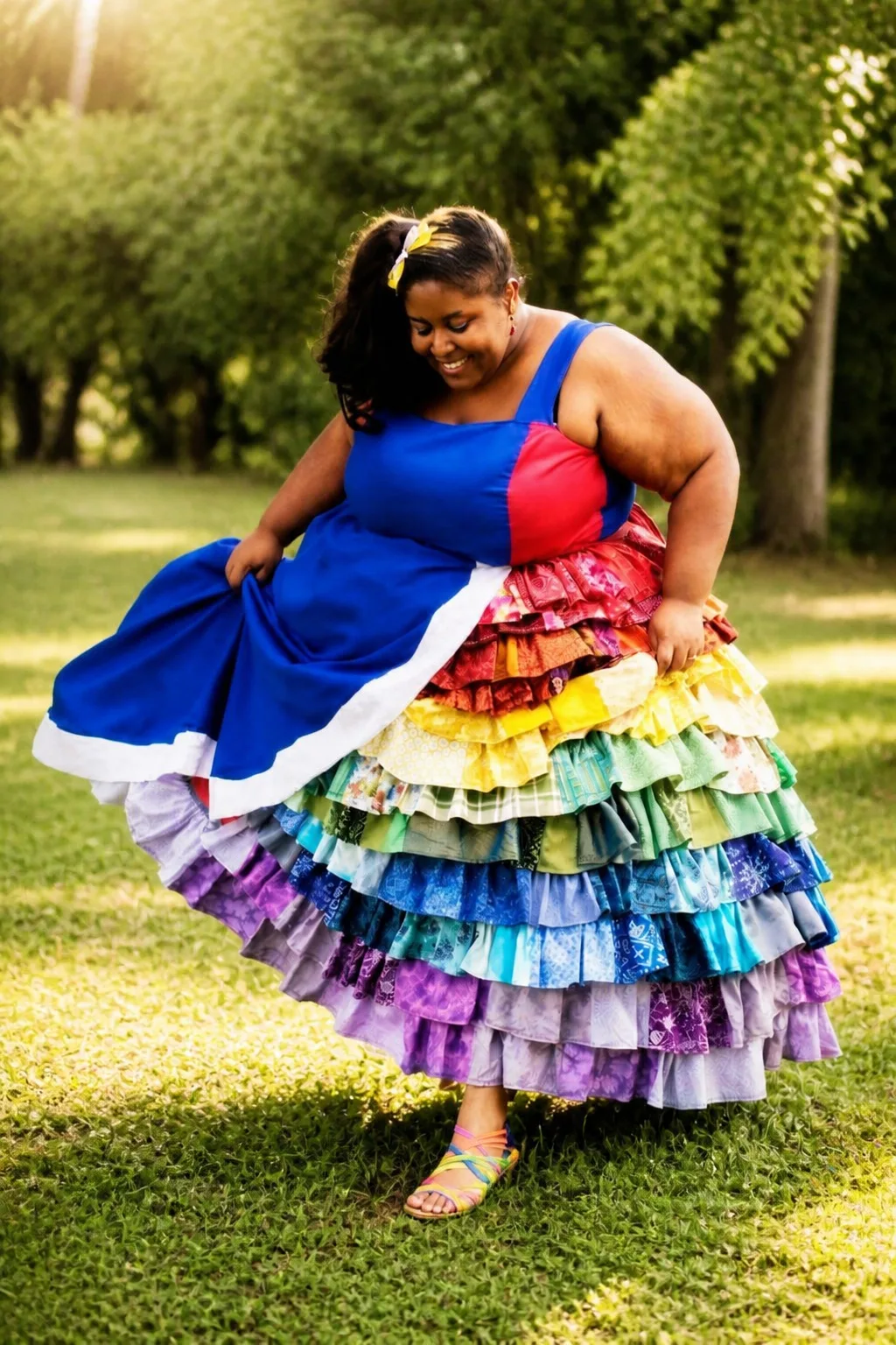 Colorful Rainbow Dress Plus Size Costume