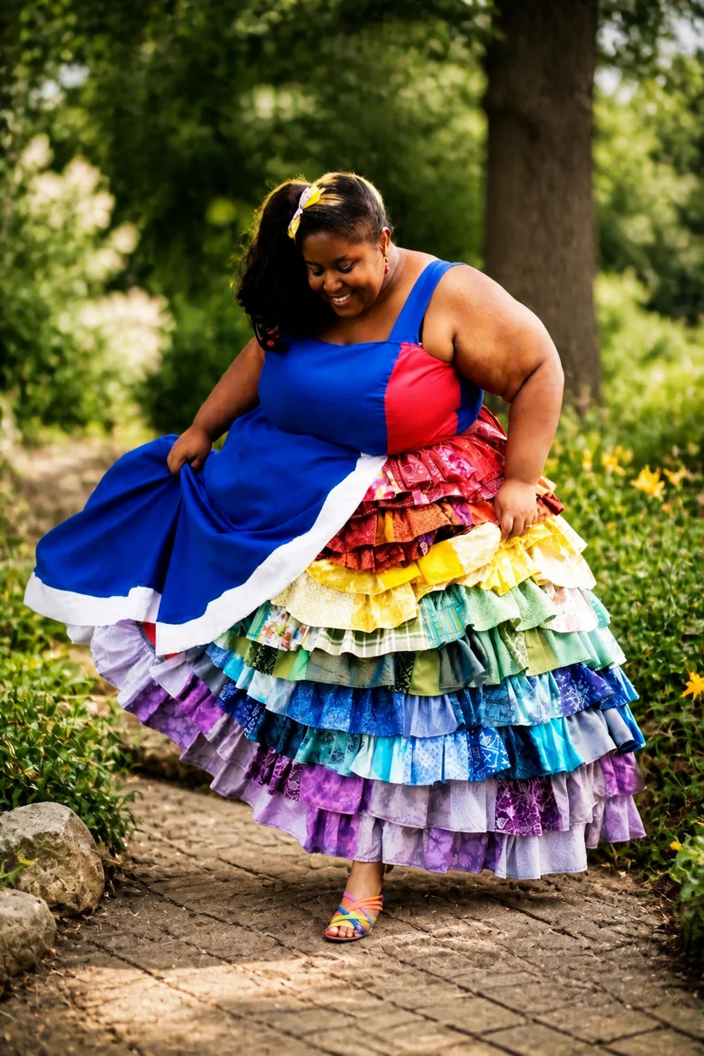 Colorful Rainbow Dress Plus Size Costume