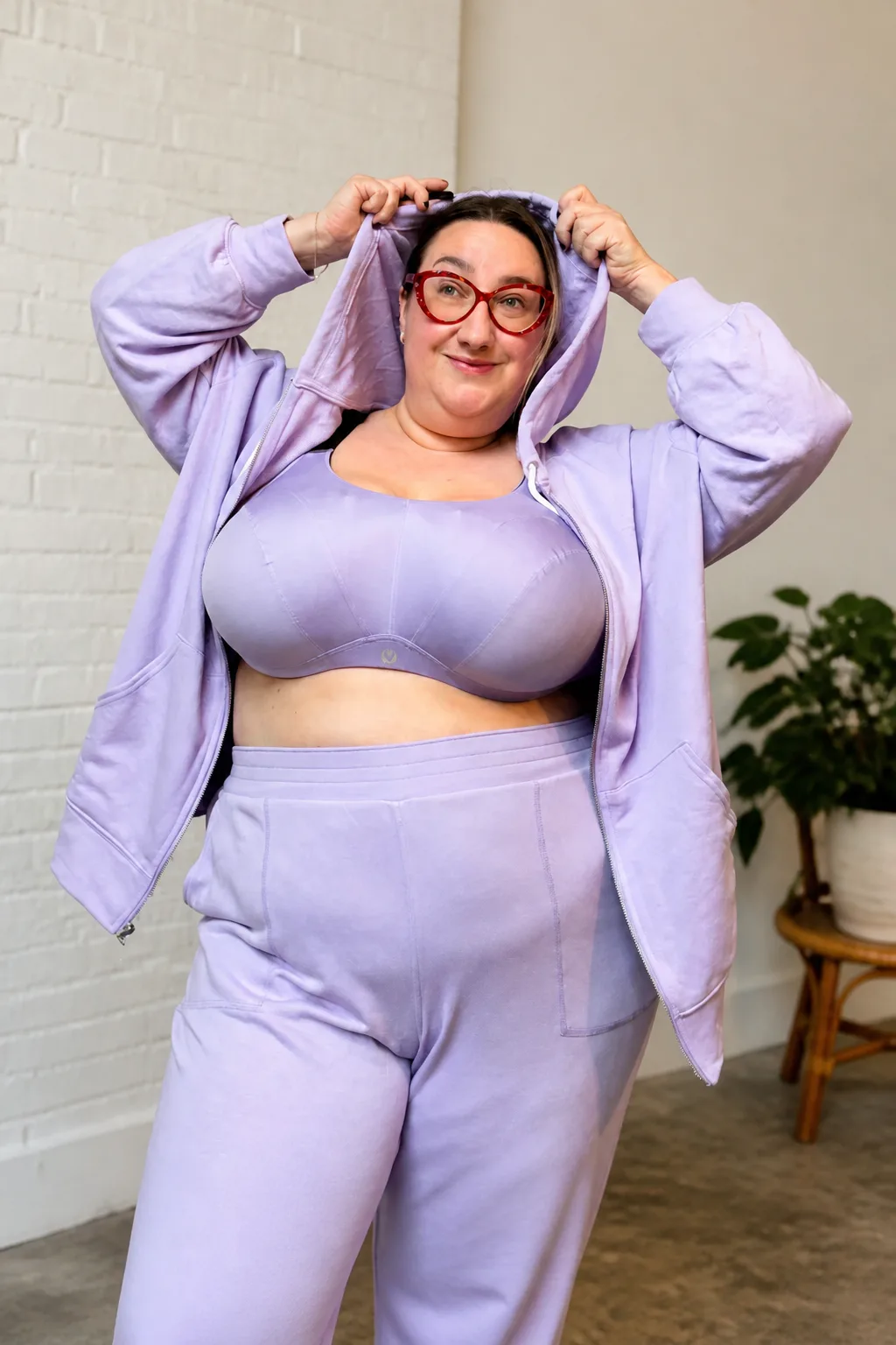 Cozy and Stylish Lavender Plus-Size Athleisure Set