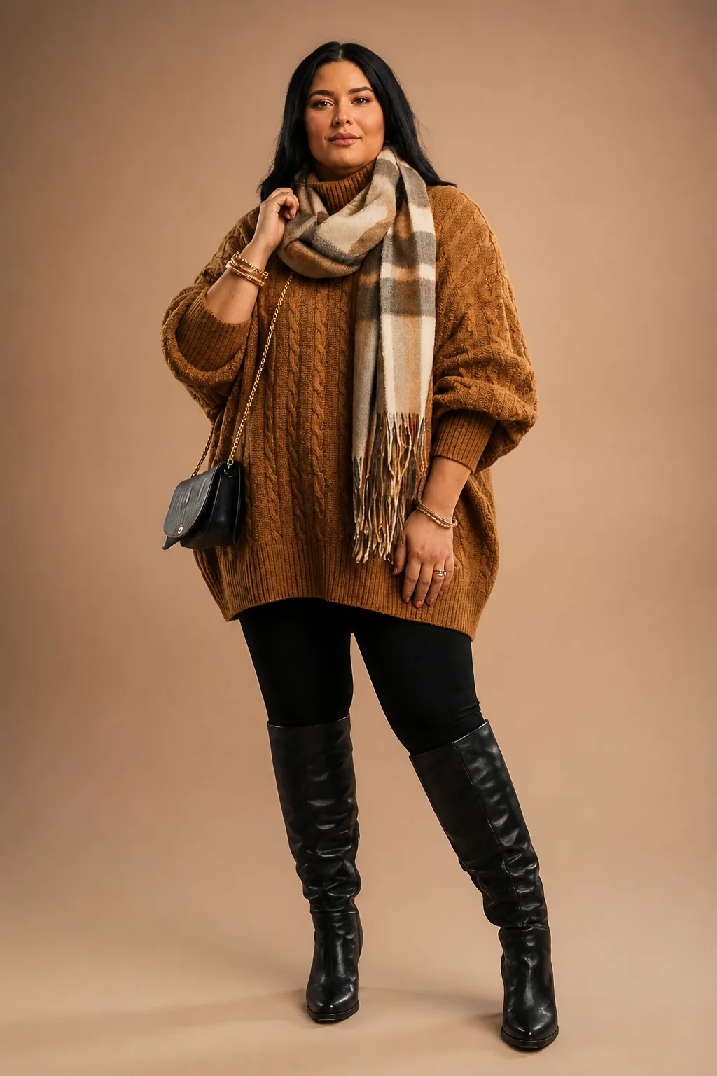 Cozy Cable Knit and Scarf Fall Outfit