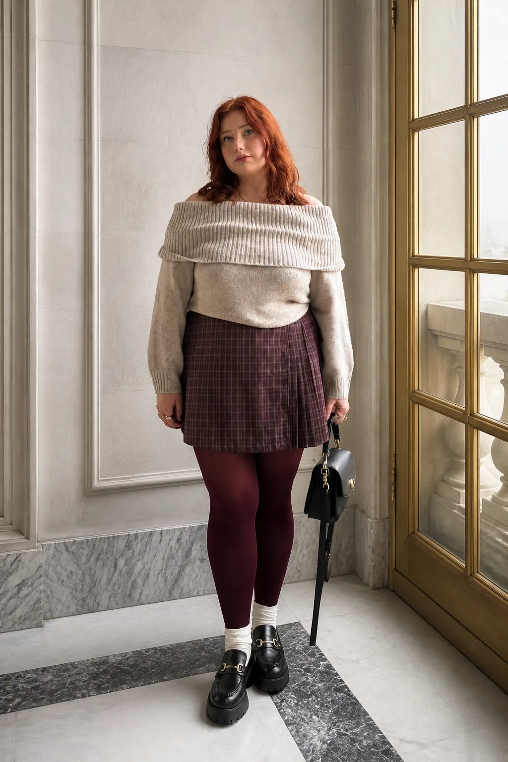 Cozy Chic Off-Shoulder Sweater Ensemble