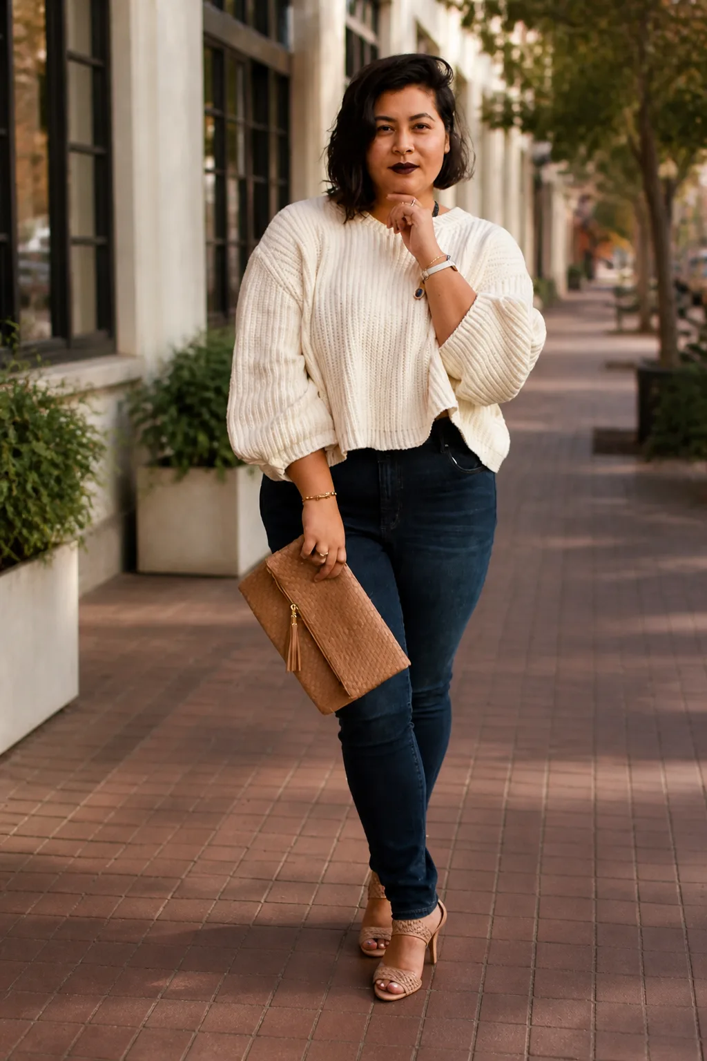 Cozy Cream Sweater and Jeans Style