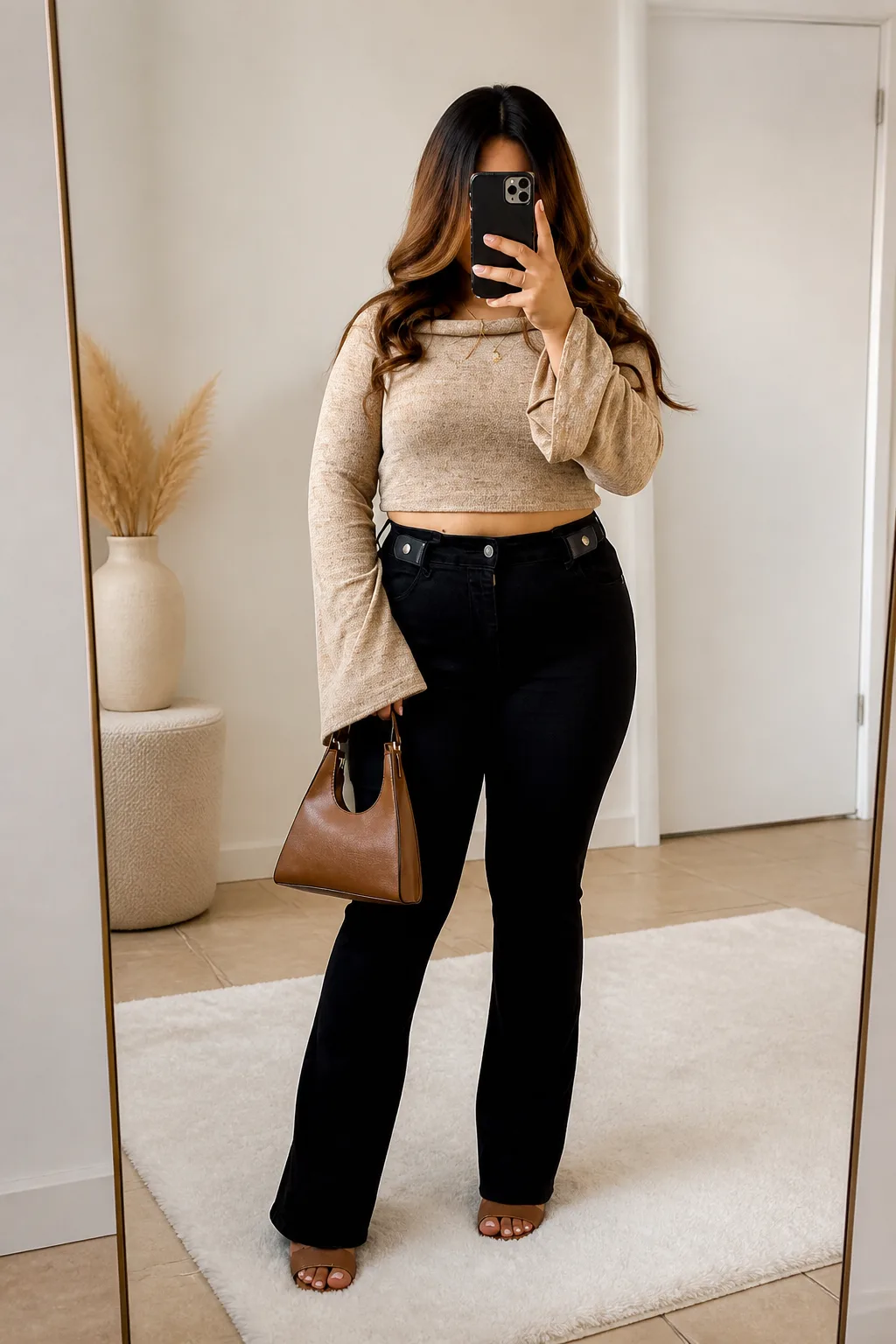 Cozy Crop with Flared Denim