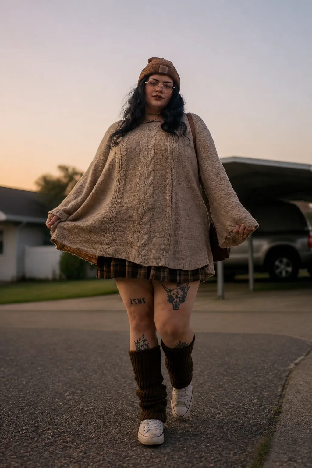 Cozy Oversized Sweater and Skirt Fall Look