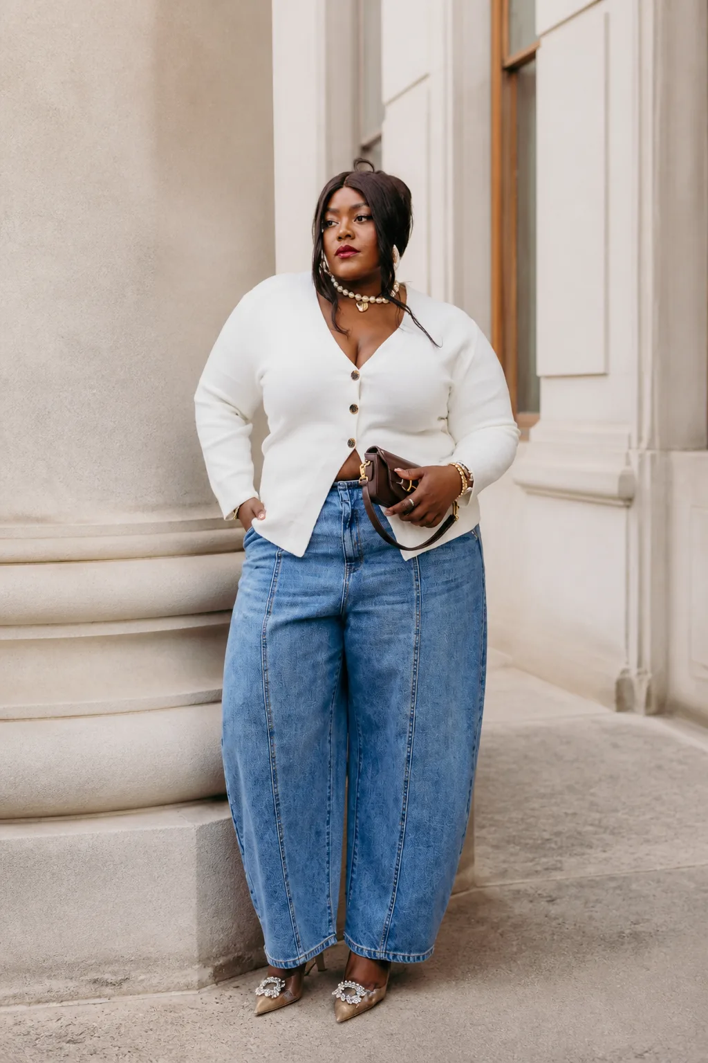 Cozy Plus Size Cardigan and Jean Outfit