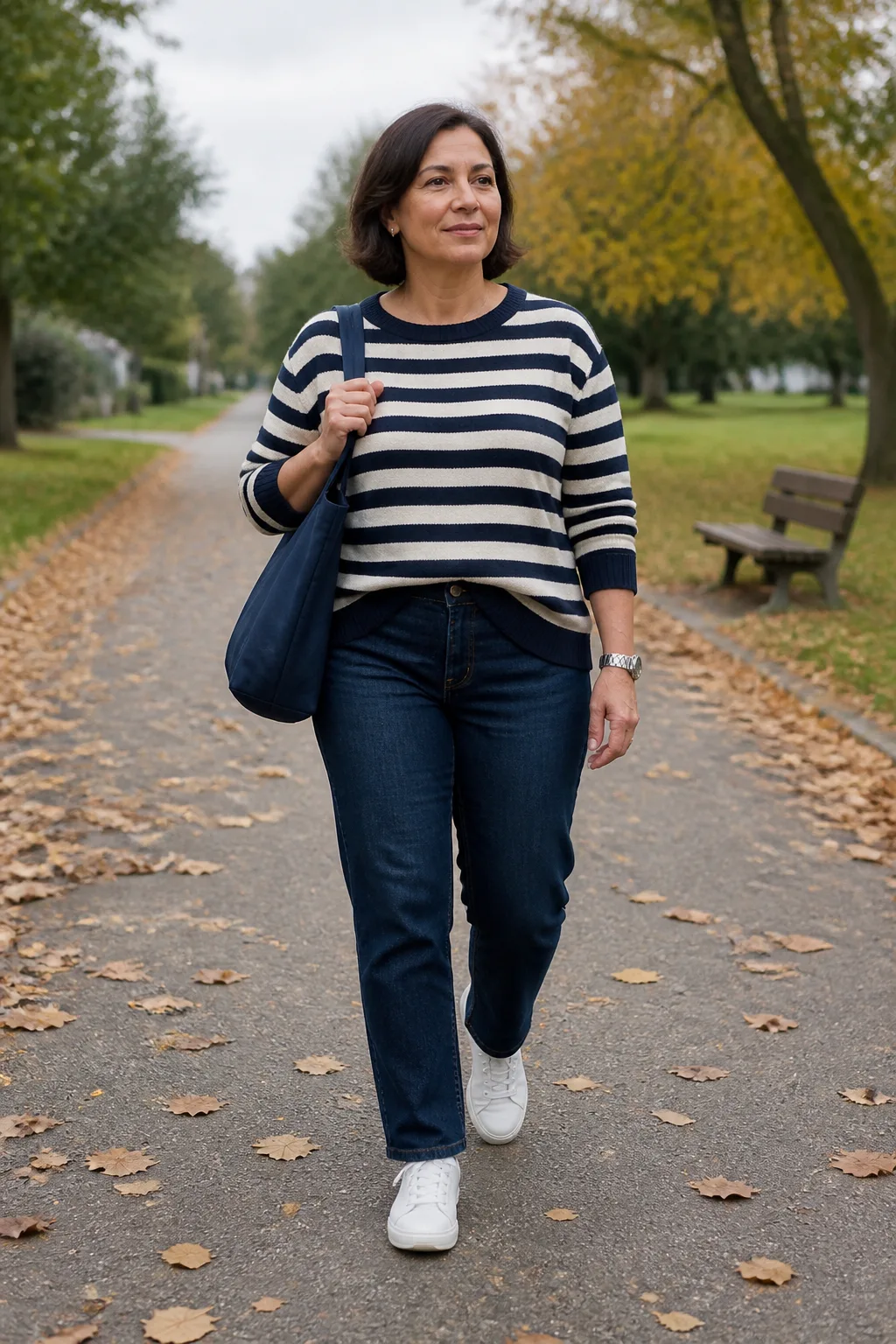 Cozy Stripe Sweater and Denim Combo