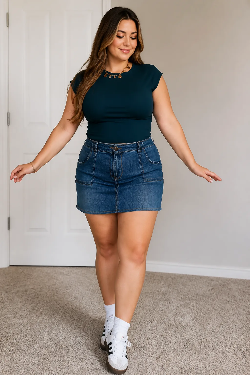 Crop Top and Denim Mini Combo