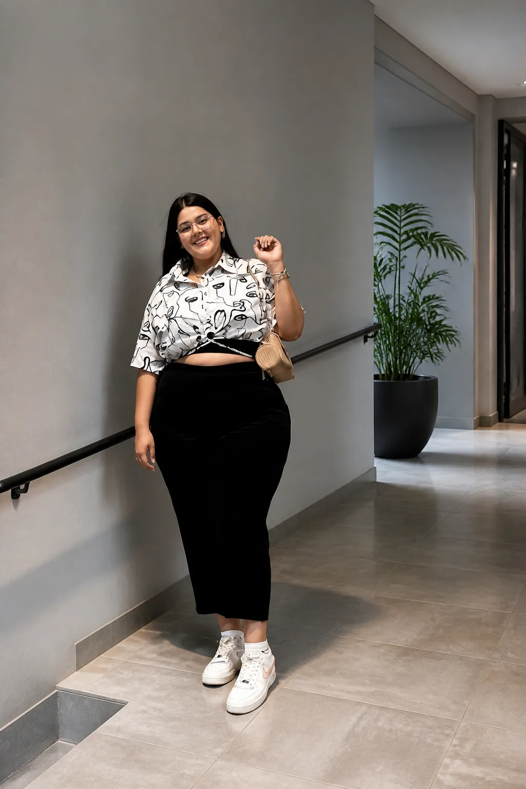 Cropped Shirt and Maxi Skirt Combo