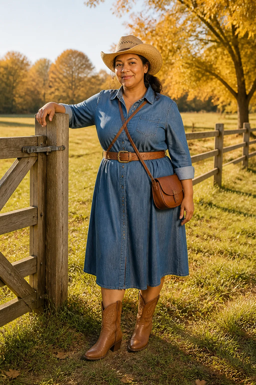 Denim Dress Western Ensemble