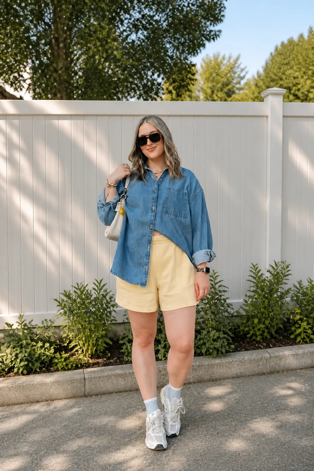 Denim Shirt and Casual Summer Shorts