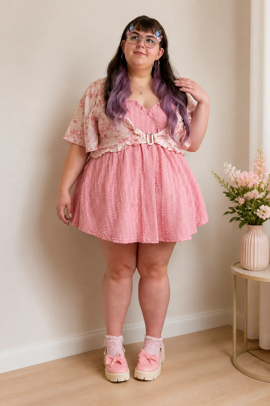 Dreamy Pink Layered Dress Ensemble