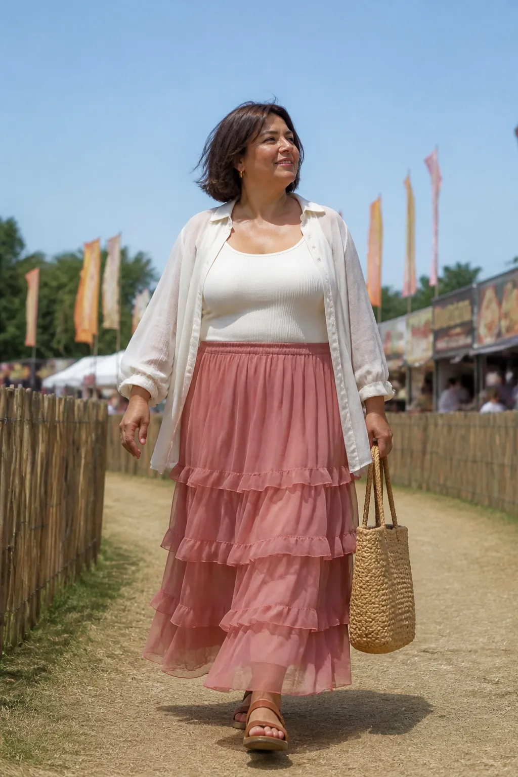 Dreamy Ruffled Maxi Skirt Look