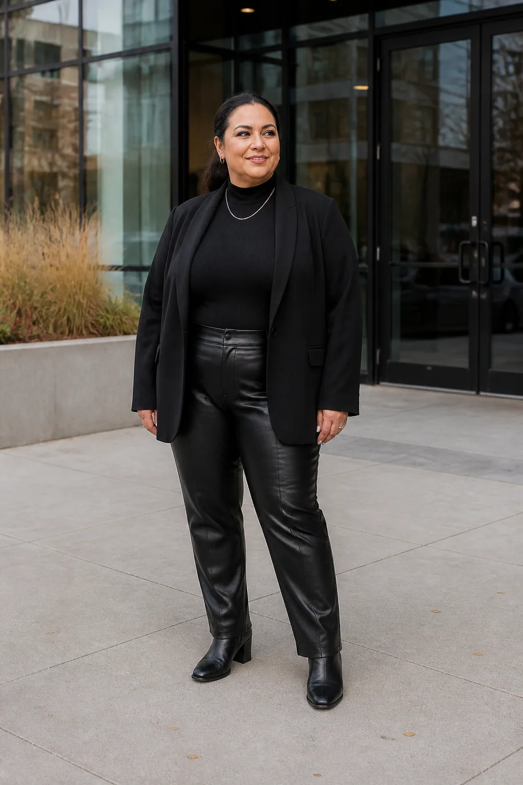Edgy All-Black Leather Style