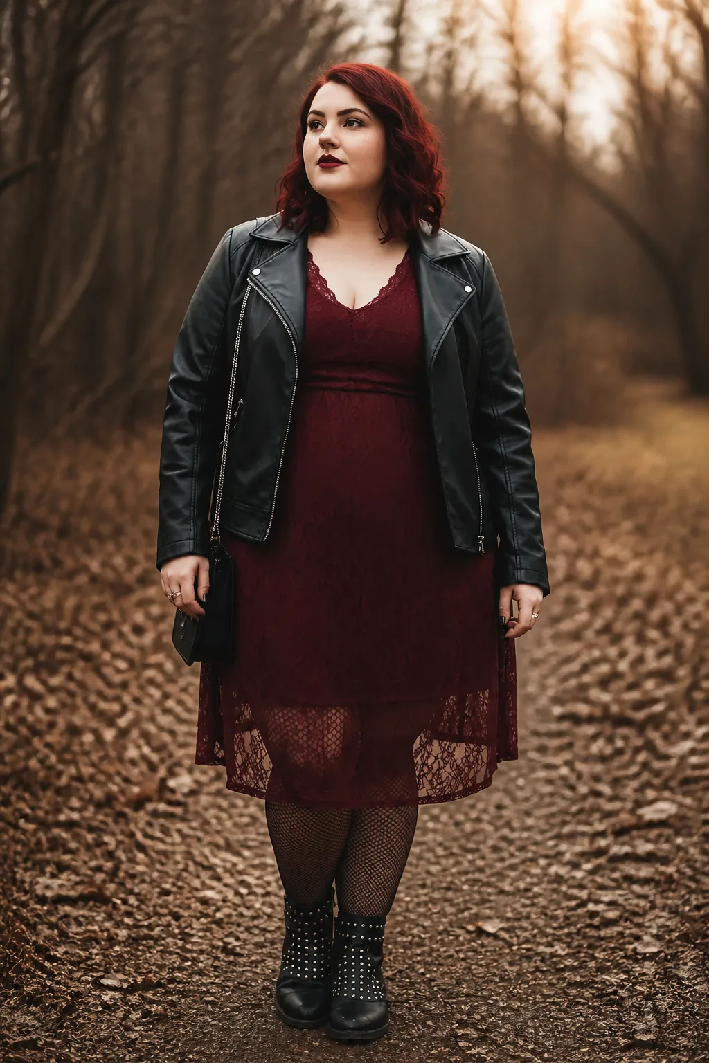 Edgy Elegance with Leather and Lace
