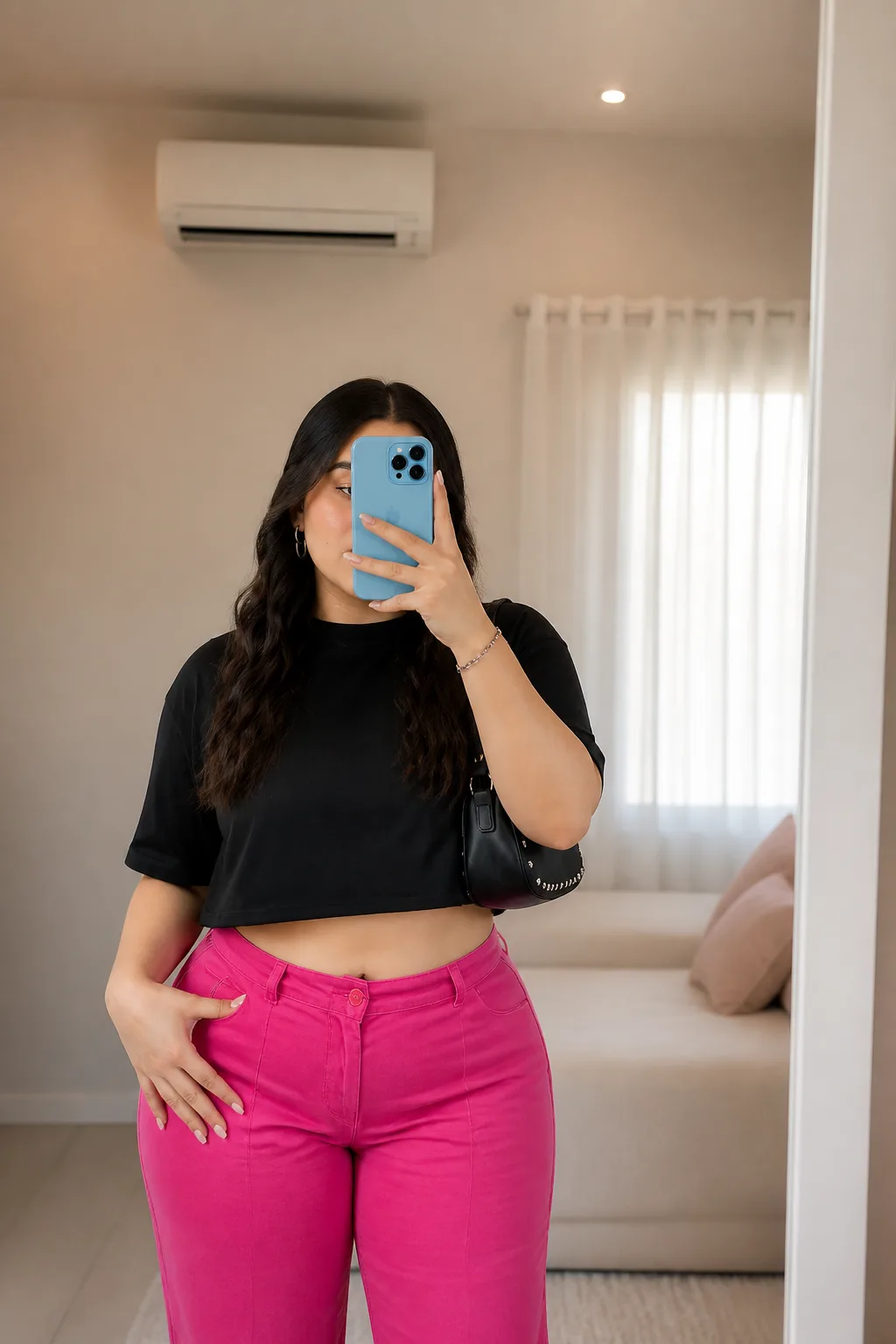 Edgy Graphic Tee and Pink Pants