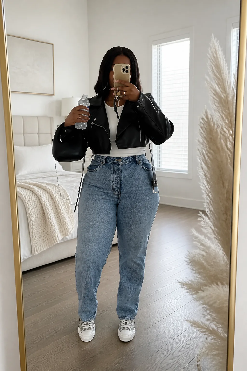 Edgy Leather Jacket Look
