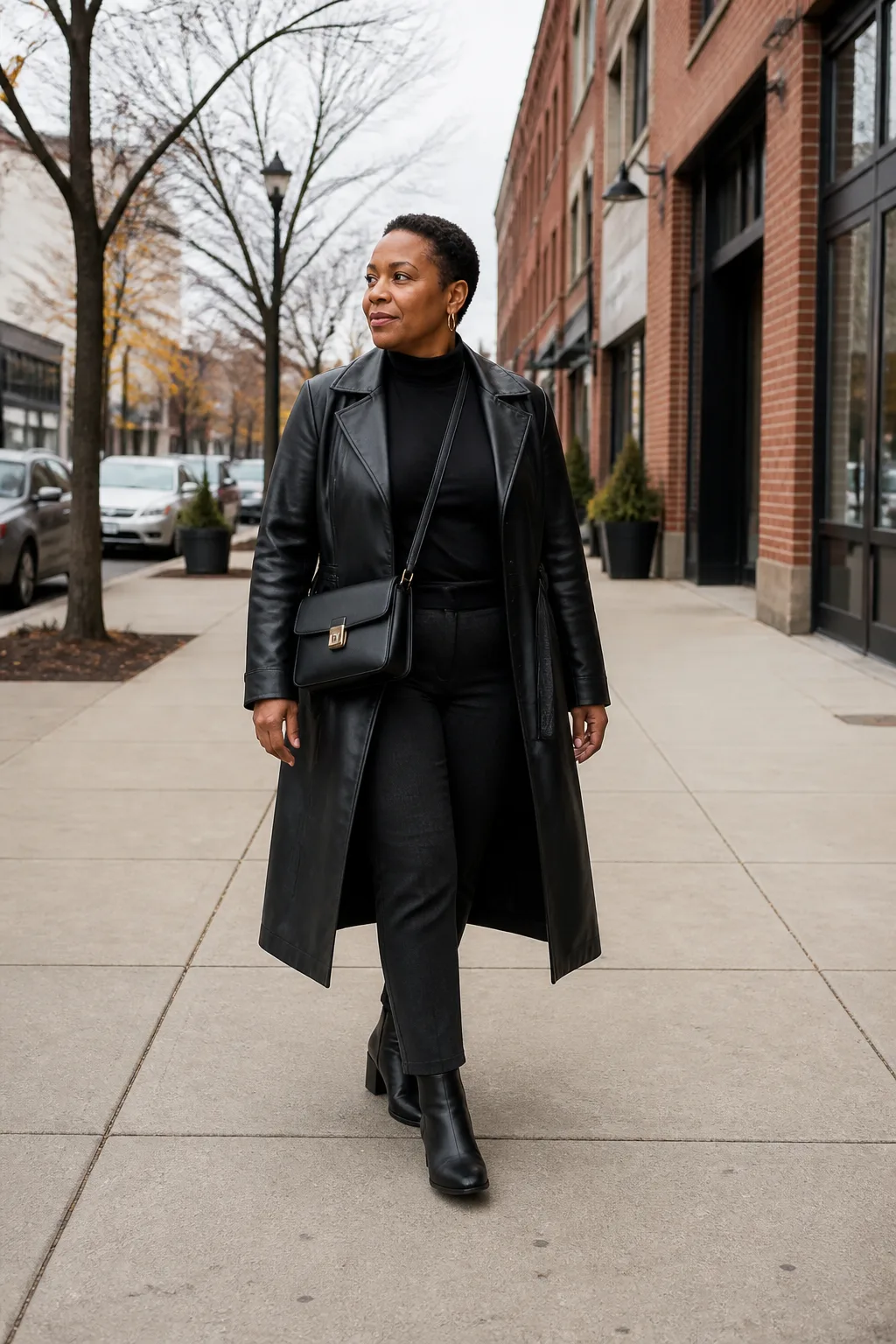 Edgy Leather Trench Street Style