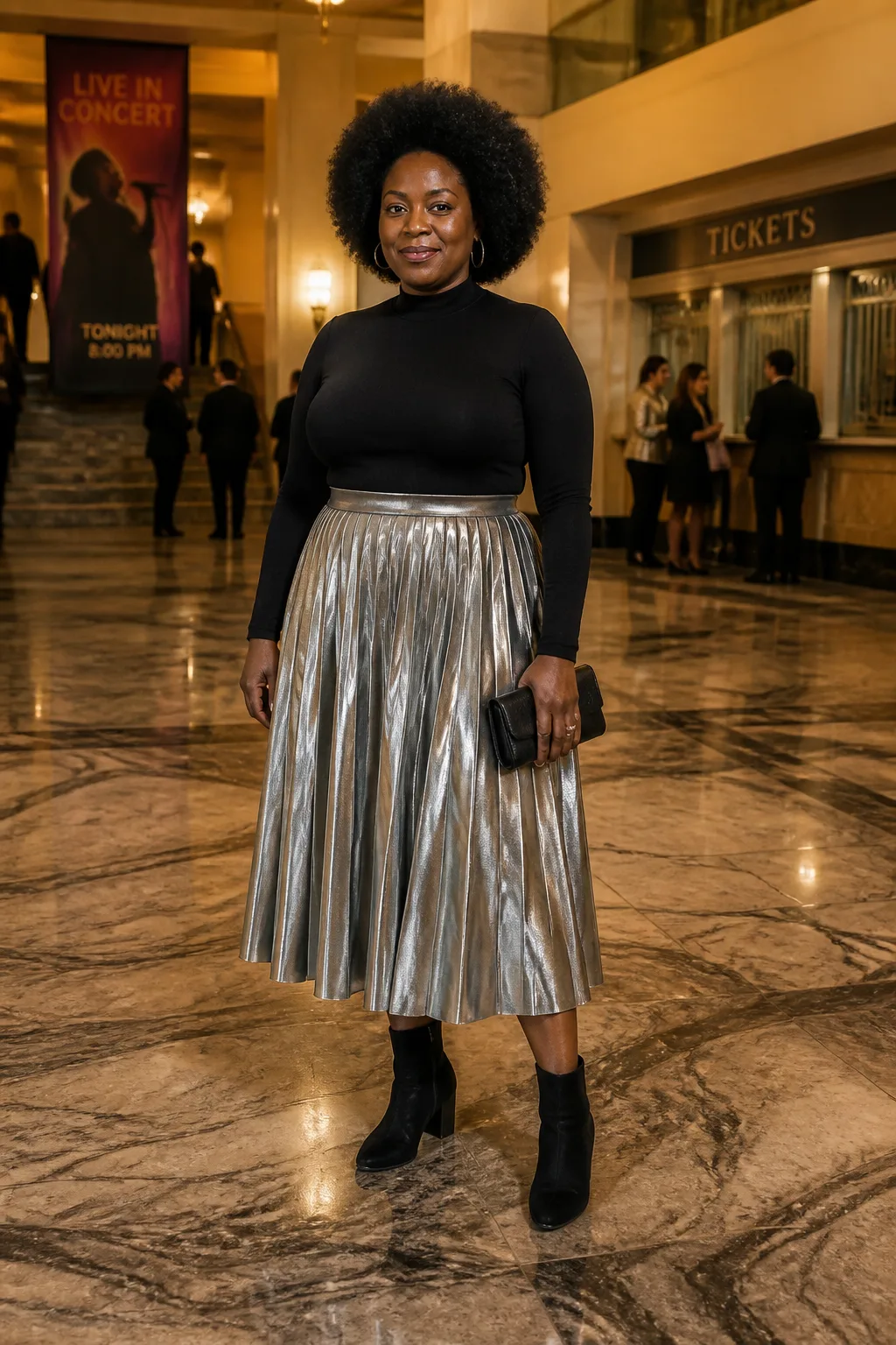 Edgy pleated skirt aesthetic