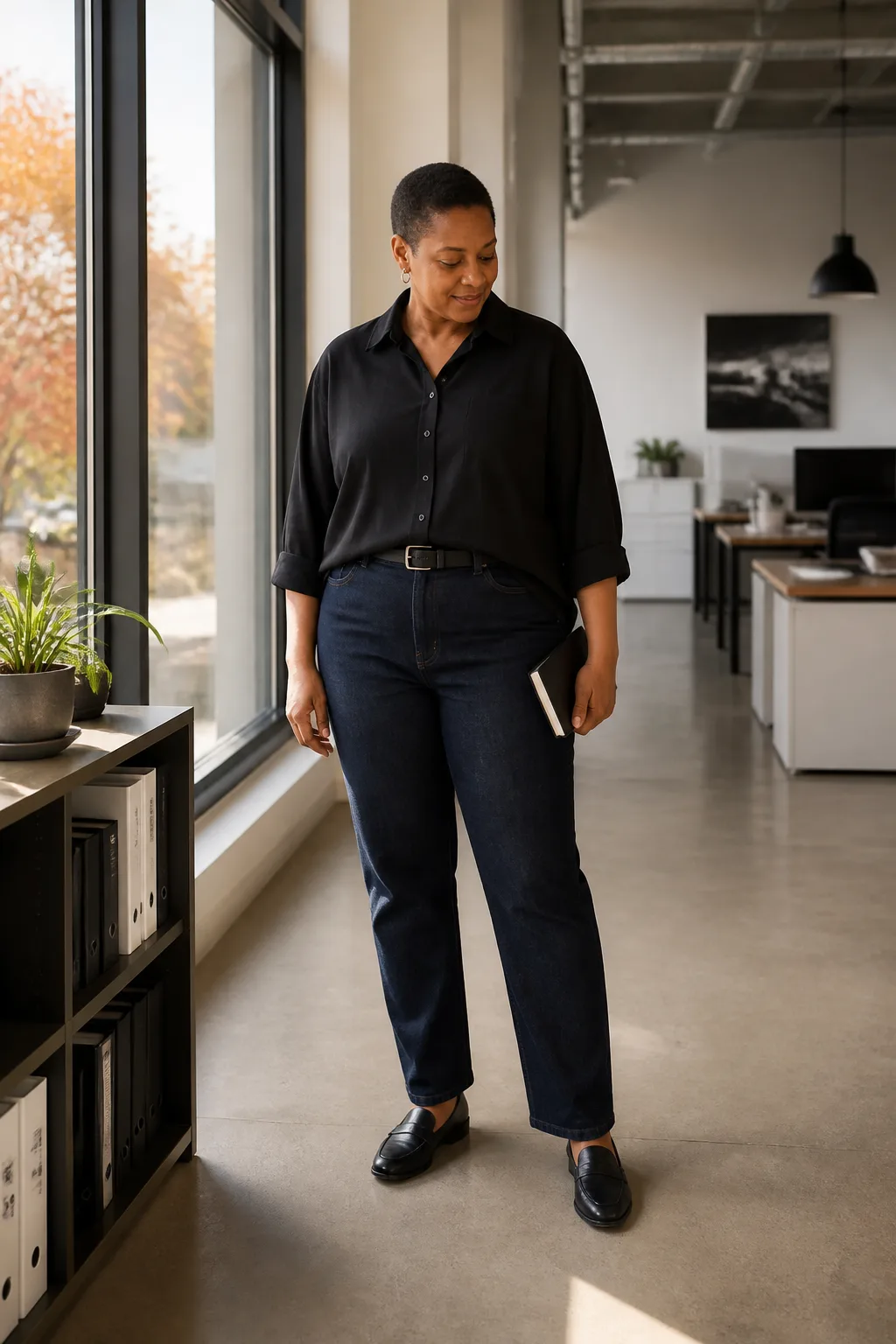 Effortless Black Top and Denim Look