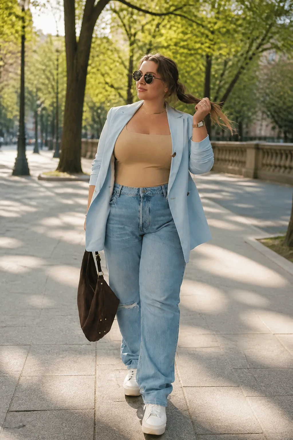 Effortless Blazer and Jeans Look for Plus Size
