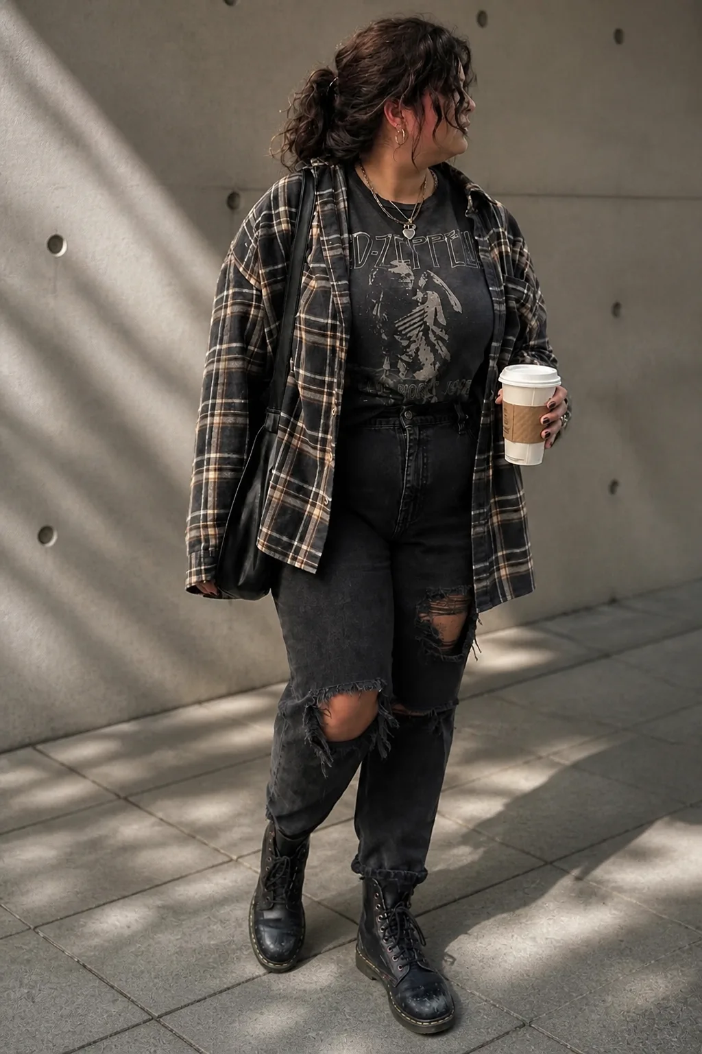 Effortless Grunge Style for Curvy Women