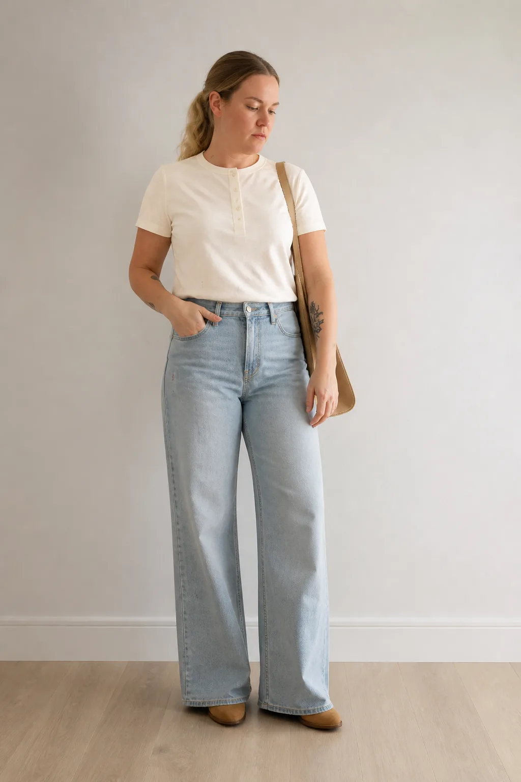 Effortless Wide Leg Denim Outfit