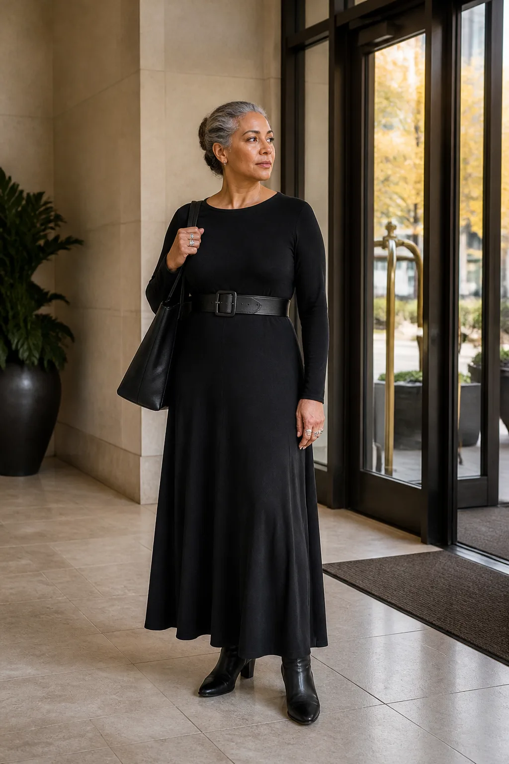 Elegant Black Goth Maxi Dress