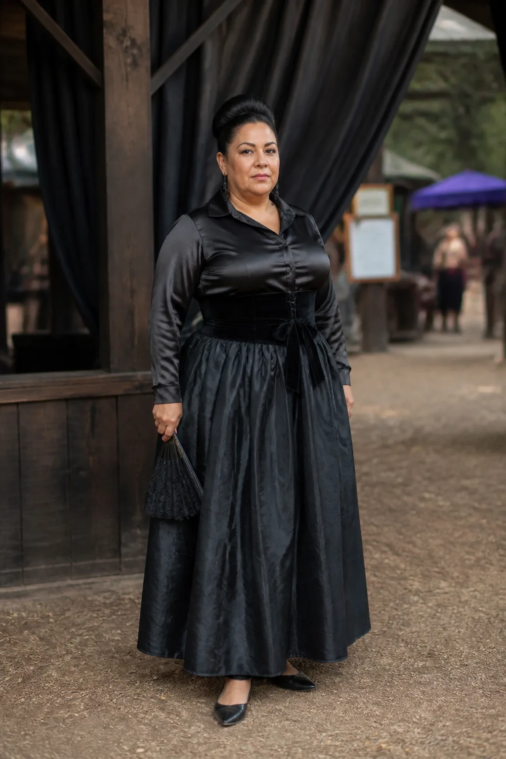 Elegant Black Renaissance Faire Ensemble