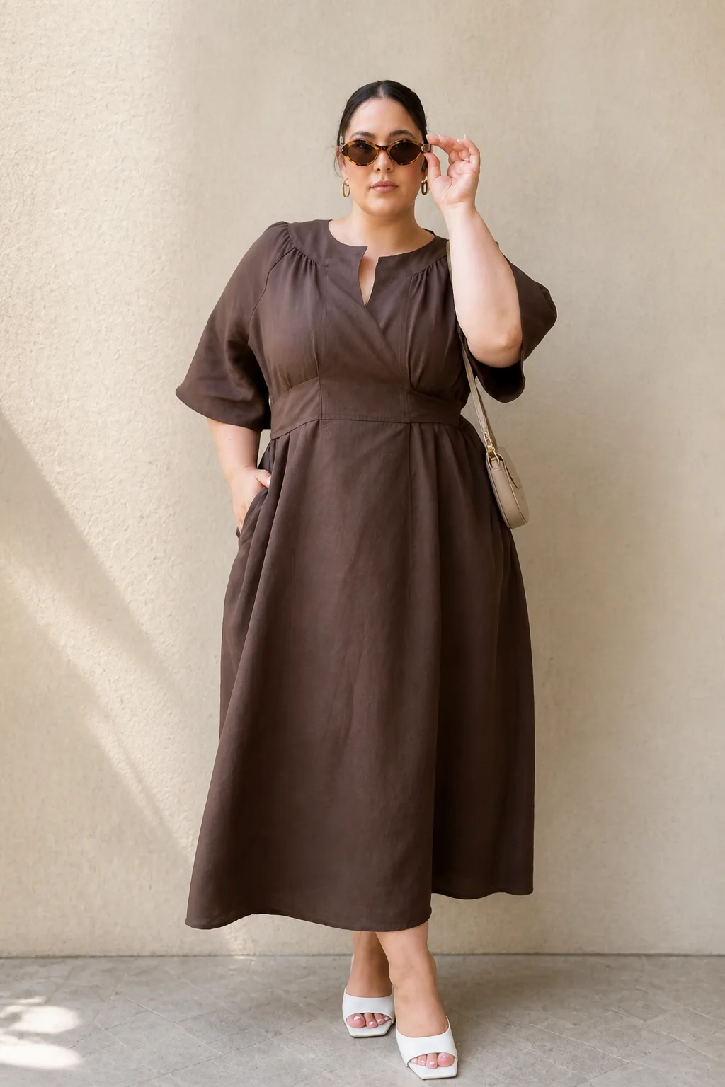 Elegant Brown Maxi Dress