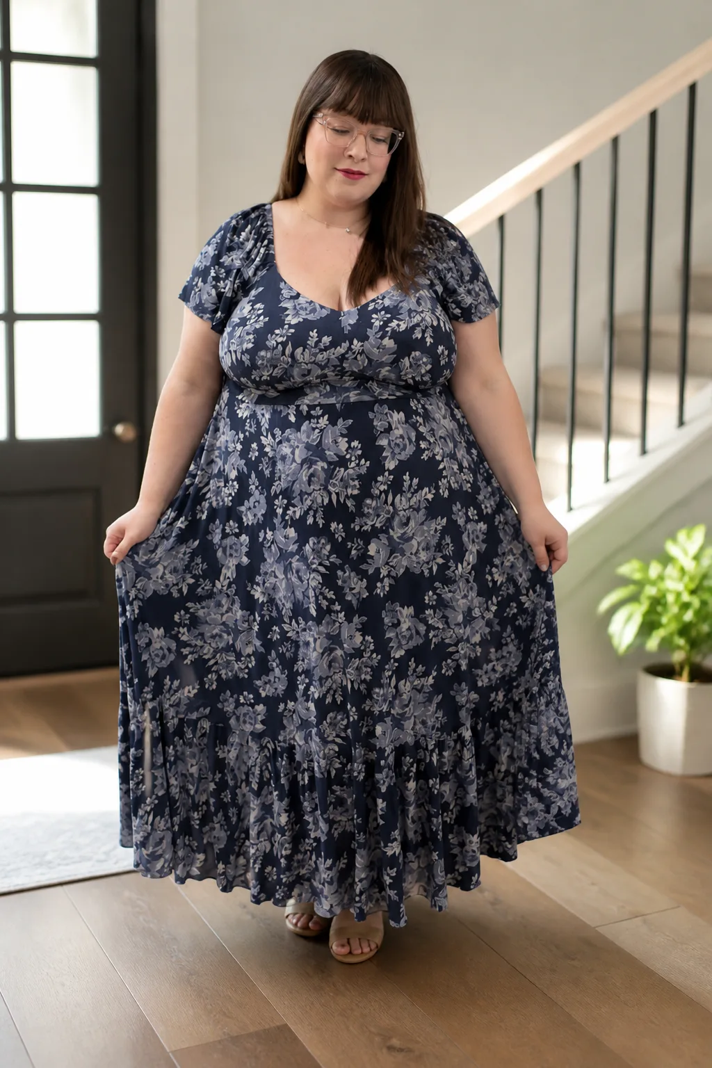 Elegant Floral Flowy Maxi Dress