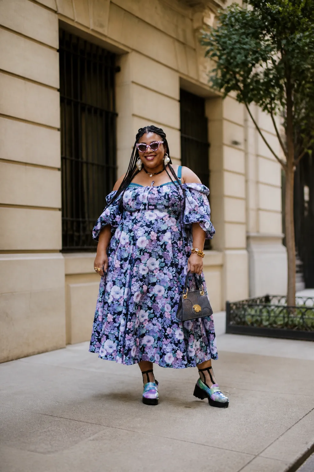 Elegant Floral Midi Dress Style