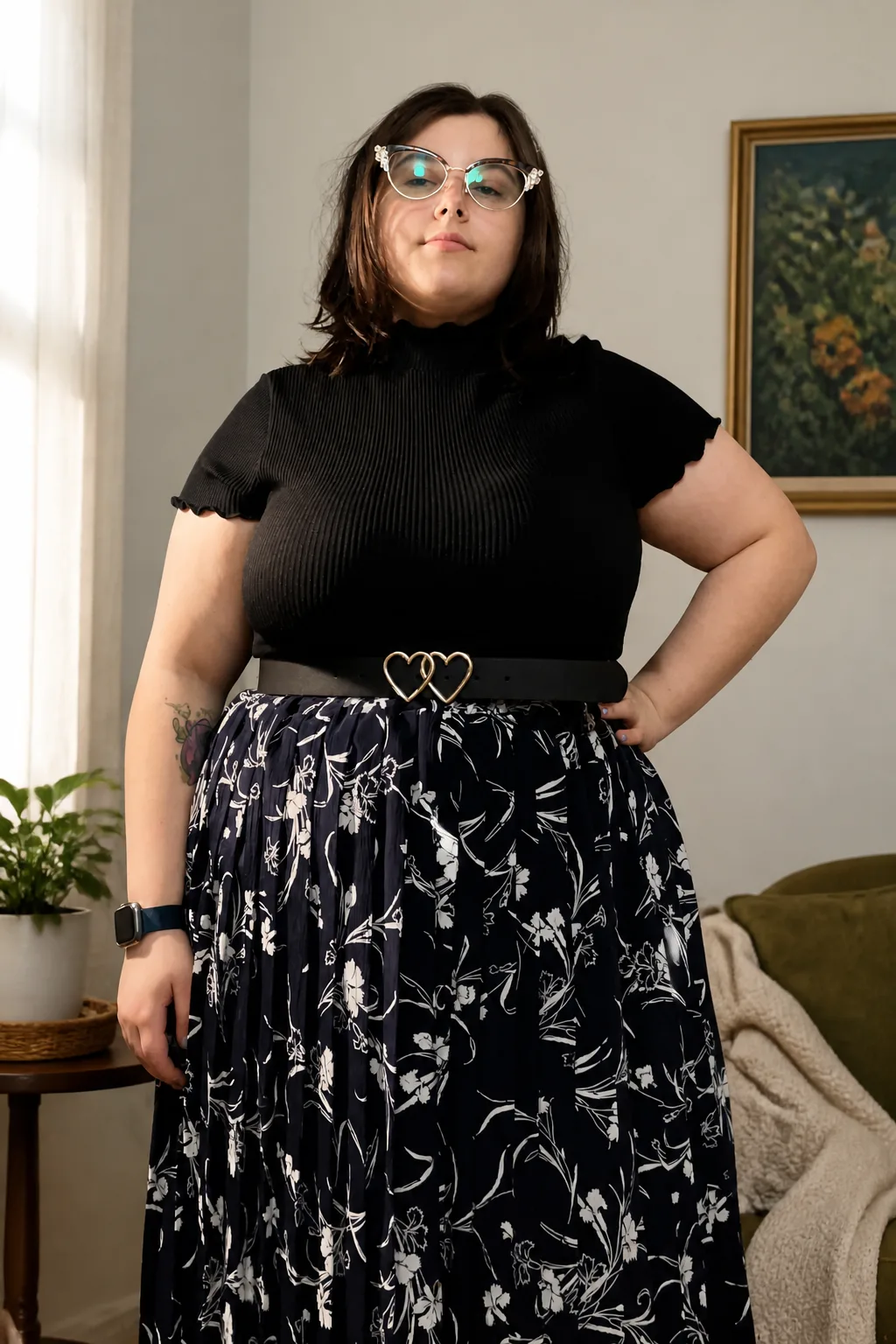 Elegant Gothic Floral Maxi Ensemble
