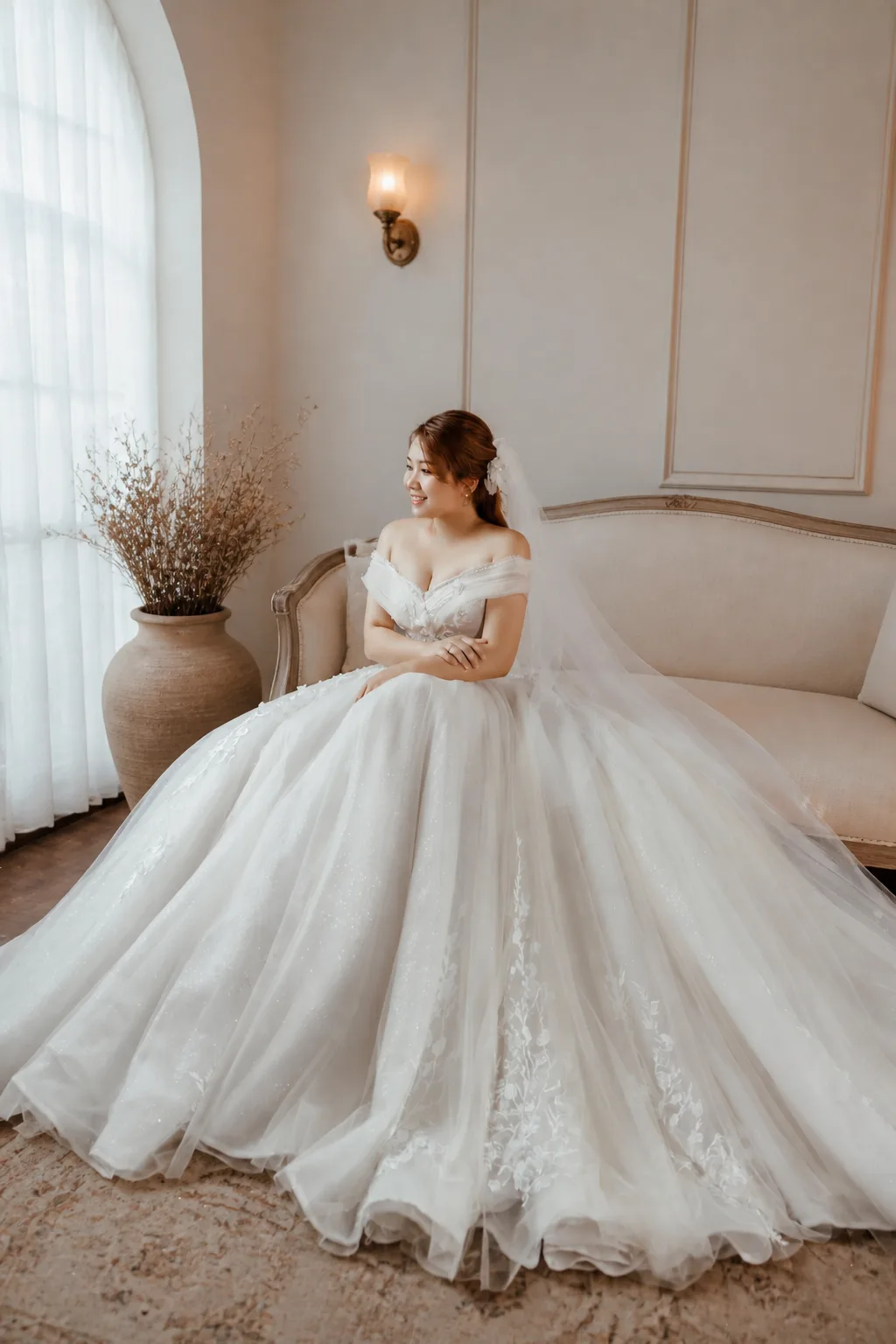 Elegant Off-the-Shoulder Ballgown Beauty
