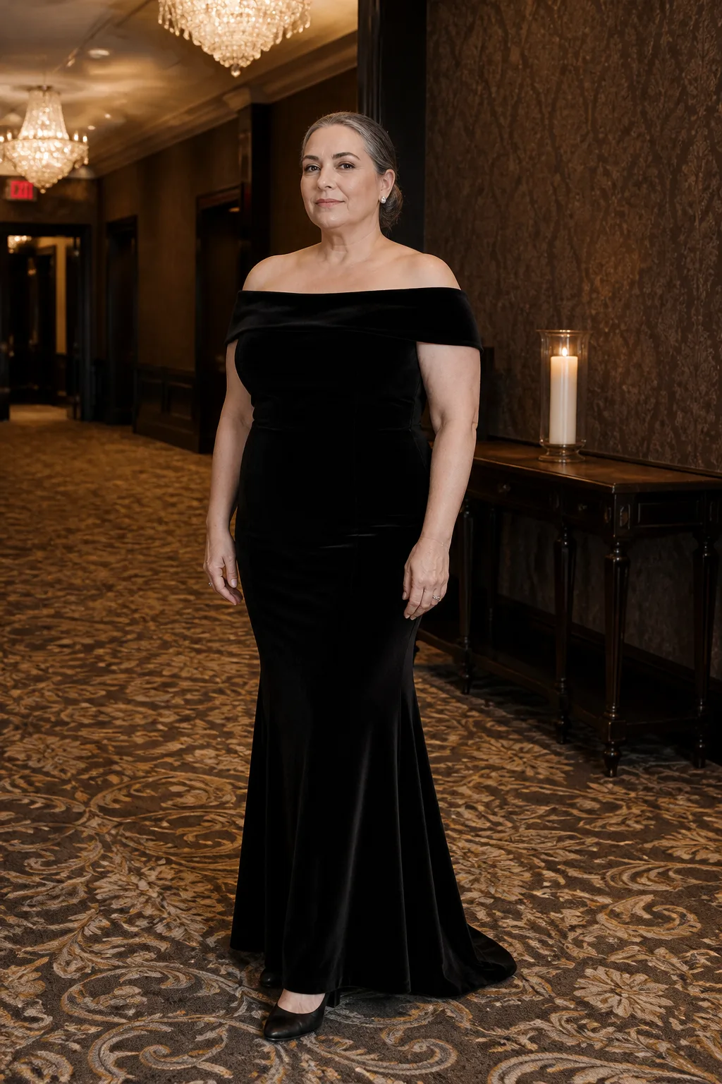 Elegant Off-the-Shoulder Black Maxi